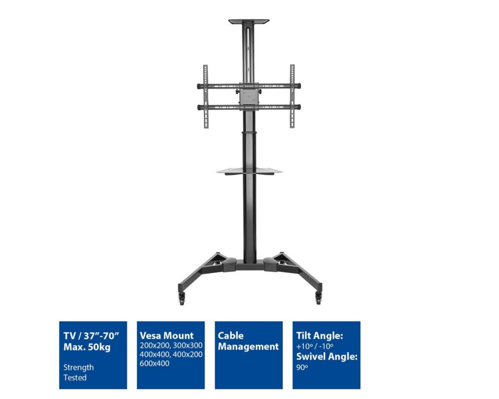 Стойка Мобилна стойка, 37"-70", За под, ACT AC8370 2