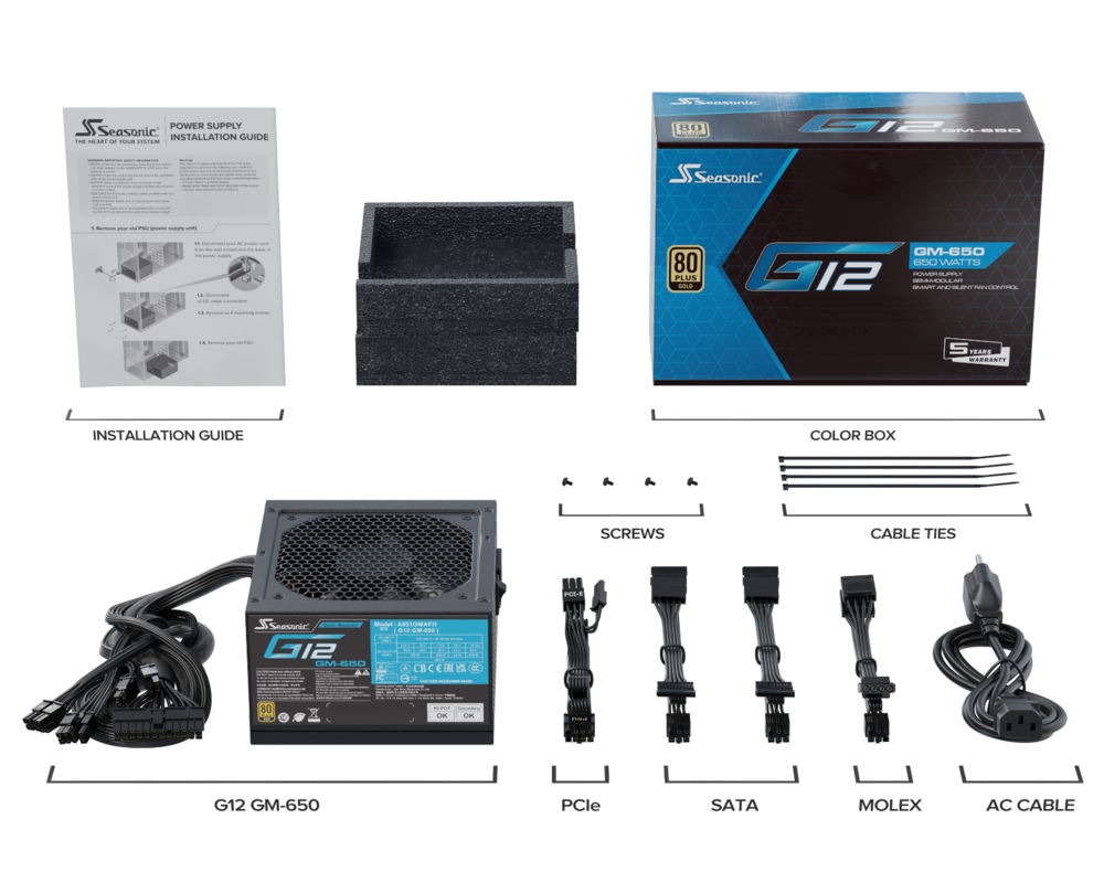 Захранване Seasonic 650W Gold - G12 GM-650 13