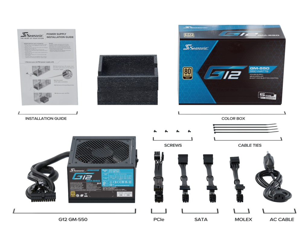 Захранване Seasonic 550W Gold - G12 GM-550 10