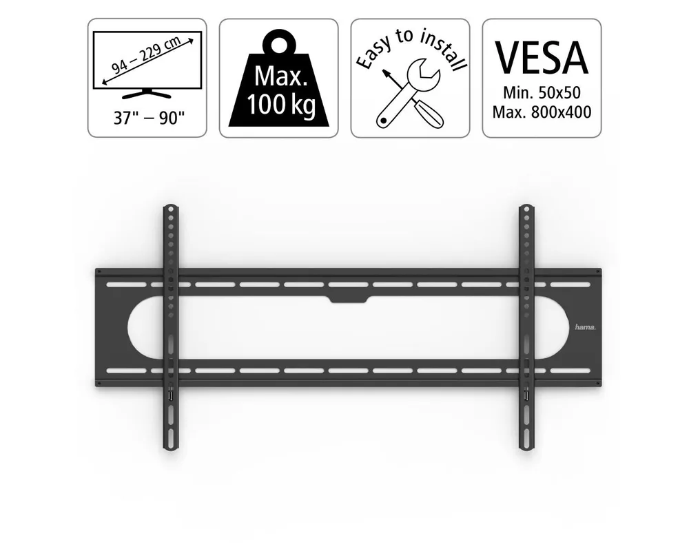 Стойка Hama "Strong" FIX, 800 x 400, До 229 см (90"), Черна 5