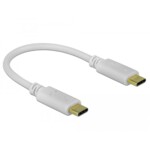 <span>Кабел</span> DeLock 85815, USB-C мъжко - USB-C мъжко, 15 см, Бял <span class='catalog-num-in-name'>DELOCK-85815</span> - 