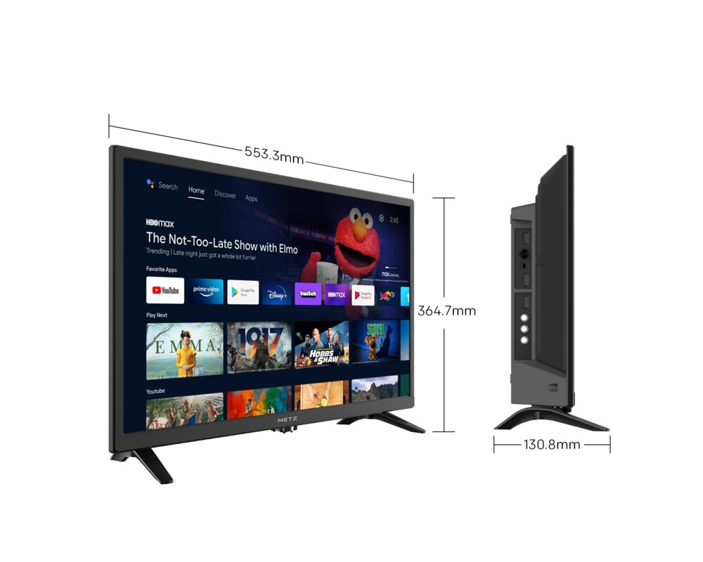 Телевизор METZ 24MTC6000Z, 24"(60 см), LED HD, Smart TV, Android 9.0 TV, Черен 3