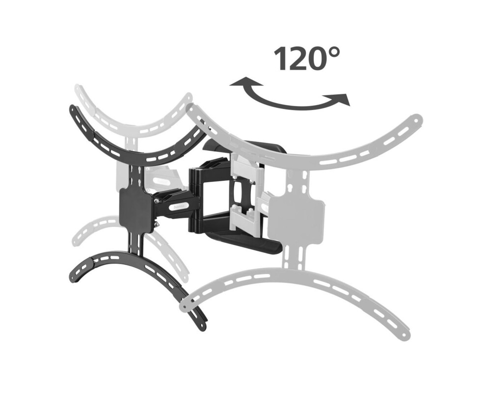Стойка за TV Hama FULLMOTION, 600x500, 229 см (90") до 50 кг, Мобилна, Черна 9