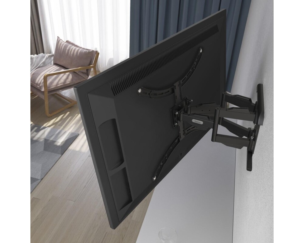 Стойка за TV Hama FULLMOTION, 600x500, 229 см (90") до 50 кг, Мобилна, Черна 6