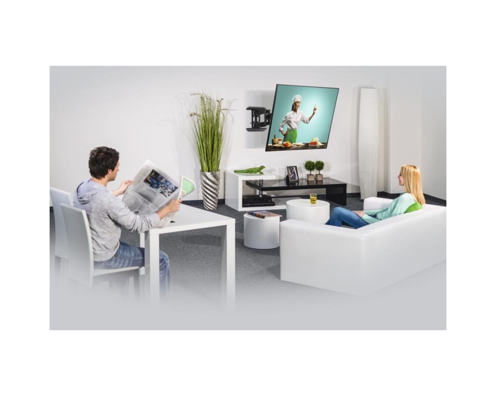 Стойка за TV Hama FULLMOTION, 600x500, 229 см (90") до 50 кг, Мобилна, Черна 4