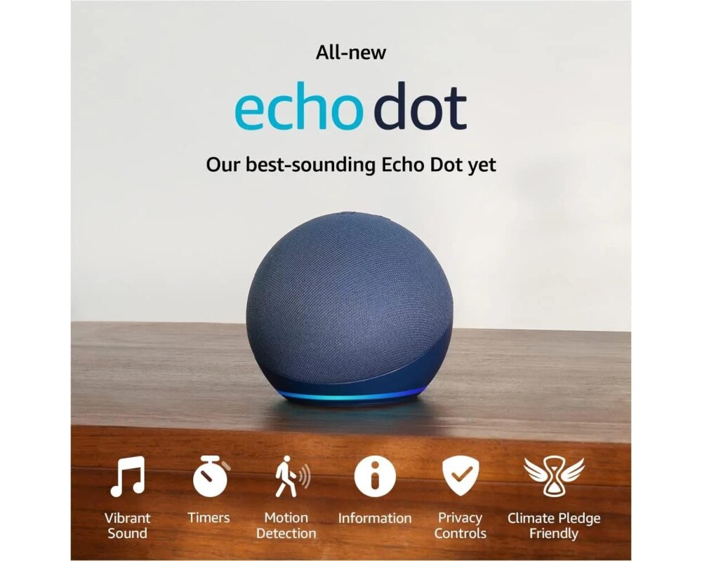 Тонколони Amazon Echo Dot 5, Гласов асистент, Alexa, Тъмносиня 3