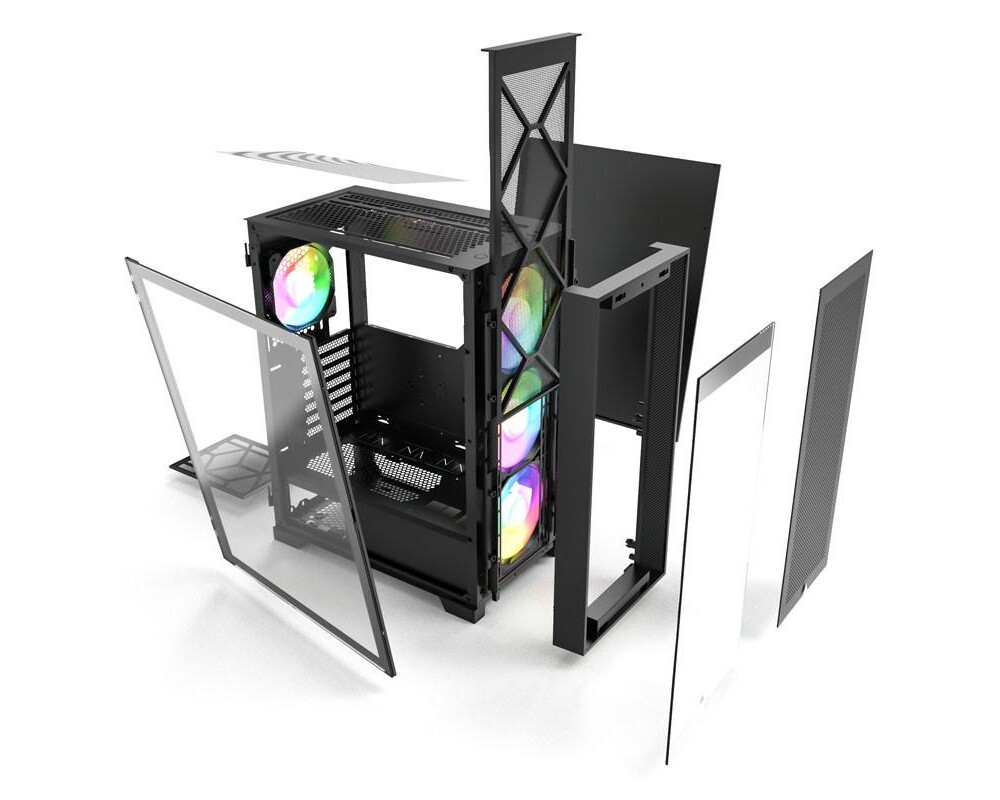 Кутия MONTECH AIR 1000 Premium ARGB, TG, Mid-Tower, Черна 4