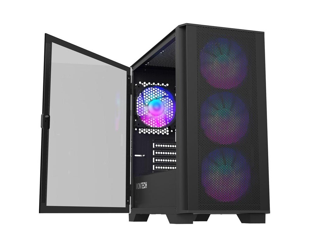 Кутия MONTECH AIR 100 ARGB, TG, Micro-ATX Черна 2