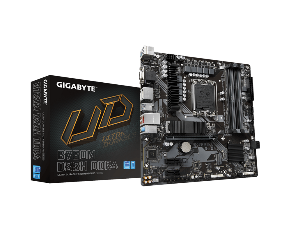 Дънна платка GIGABYTE B760M DS3H, socket 1700, Micro ATX 4xDDR4 5