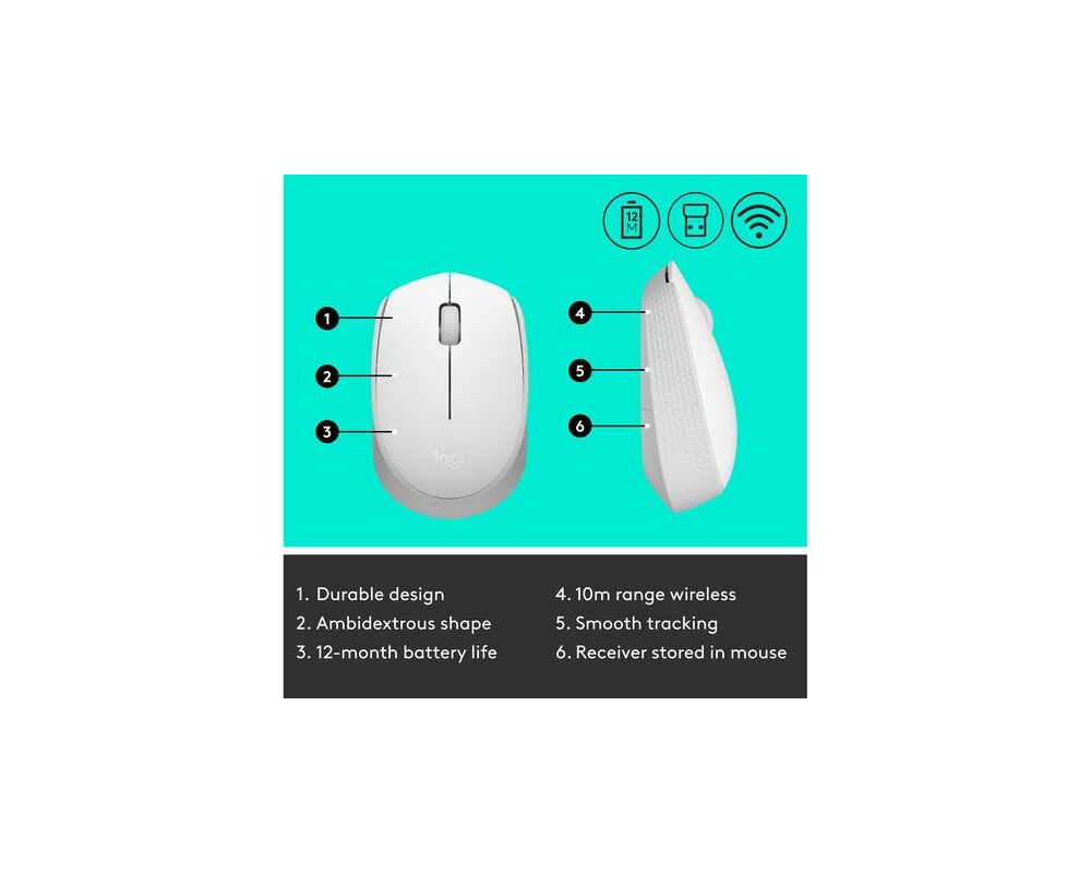 Мишка Logitech M171 Wireless Mouse - OFF WHITE - EMEA-914 6