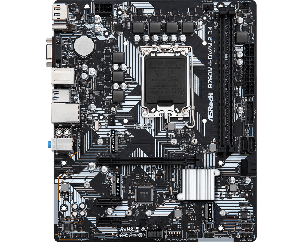 Дънна платка ASROCK B760M-HDV/M.2 D4 6