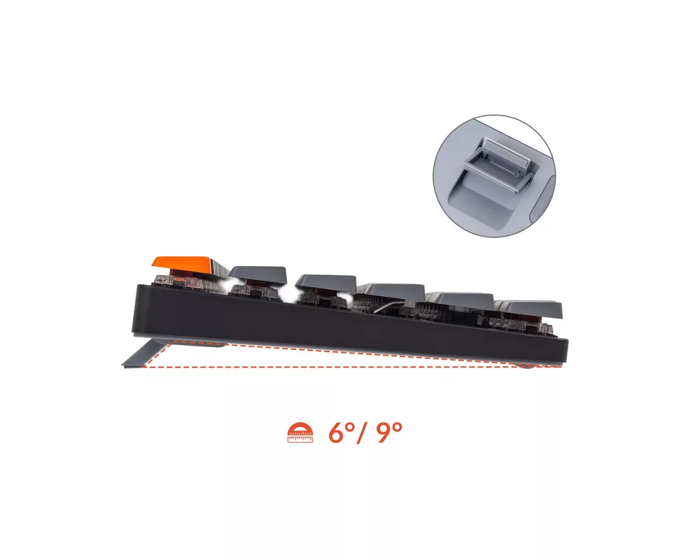 Клавиатура Геймърска Механична клавиатура Keychron K1 SE TKL Hot-Swappable Low Profile Keychron Optical Blue Switch RGB Backlight, Aluminium and Plastic Frame 4