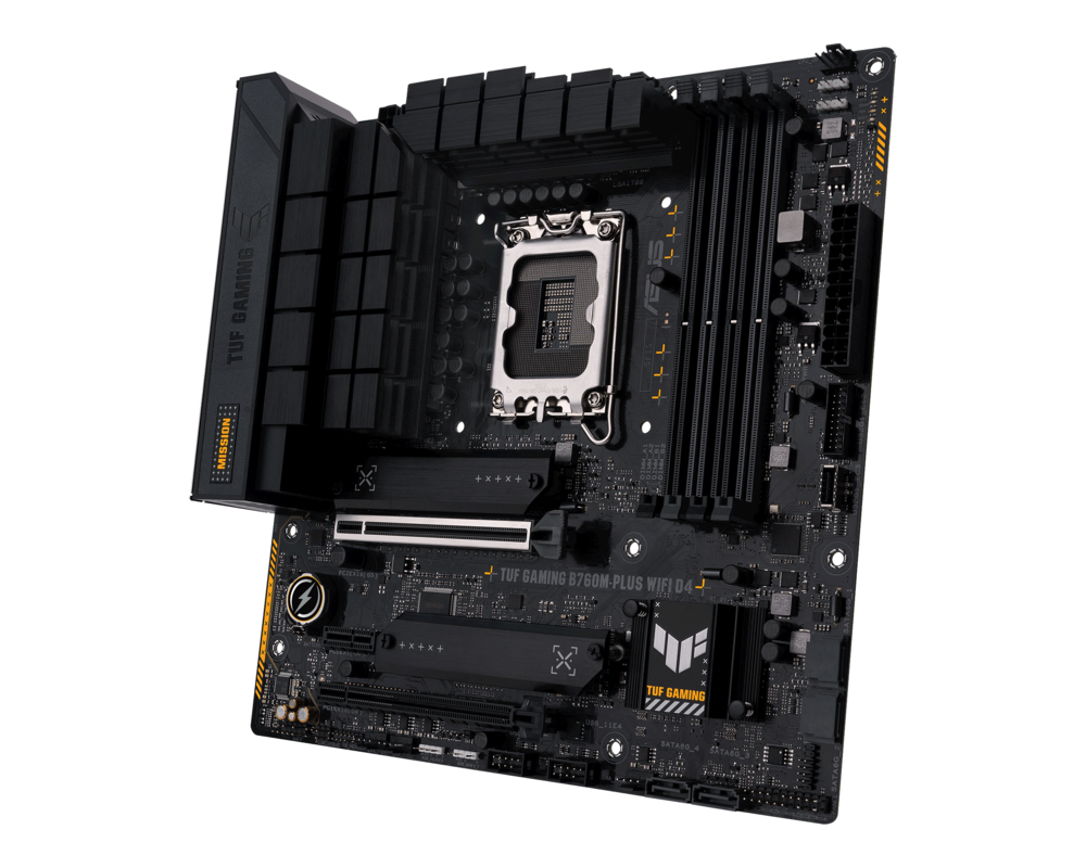 Дънна платка ASUS TUF GAMING B760M-PLUS WIFI D4 LGA1700 mATX 4xDIMM DDR4 1xDP 1xHDMI 4xSATA 2xM.2 MB 3