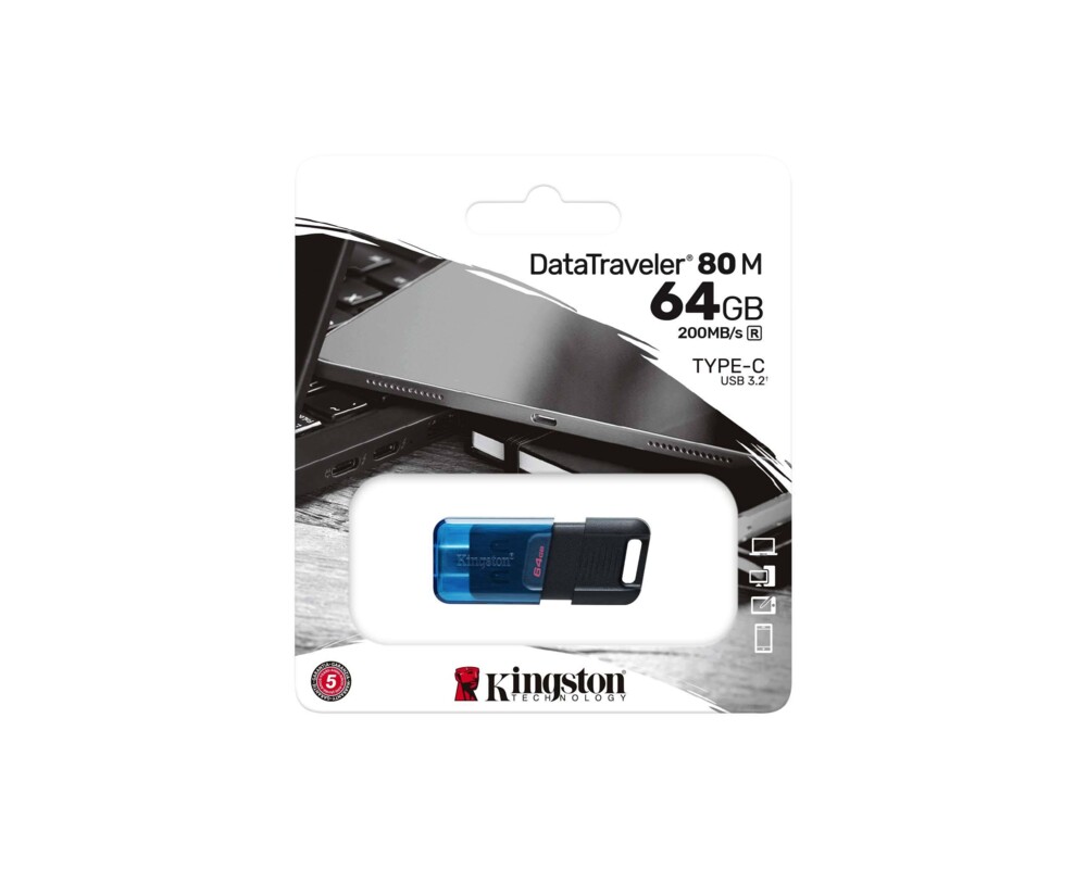 Флаш памет KINGSTON 64GB USB 3.2 Gen 1 DataTraveler 80 M 5