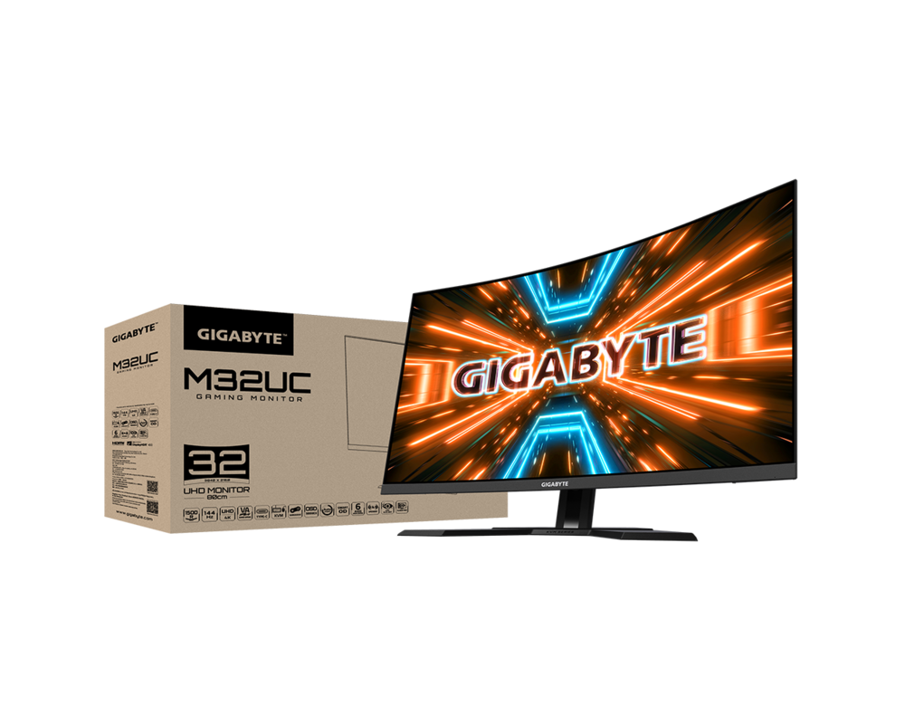 Монитор Gigabyte M32UC, 31.5" SS VA UHD 3840x2160, Curved 1500R, 144Hz, 1ms, HDR 400, KVM 9