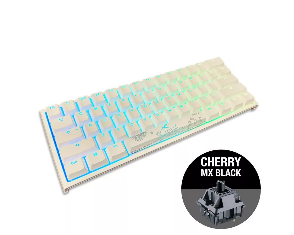 Клавиатура Геймърскa механична клавиатура Ducky One 2 Mini V2 White RGB, Cherry MX Black 2