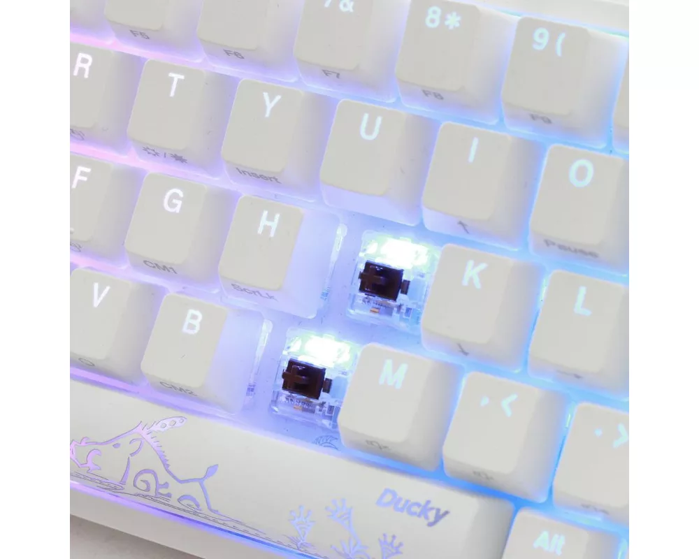 Клавиатура Геймърскa механична клавиатура Ducky One 2 Mini V2 White RGB, Cherry MX Black 5