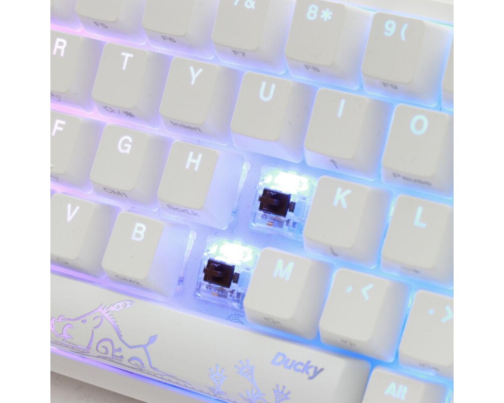 Клавиатура Геймърскa механична клавиатура Ducky One 2 Mini V2 White RGB, Cherry MX Red 5