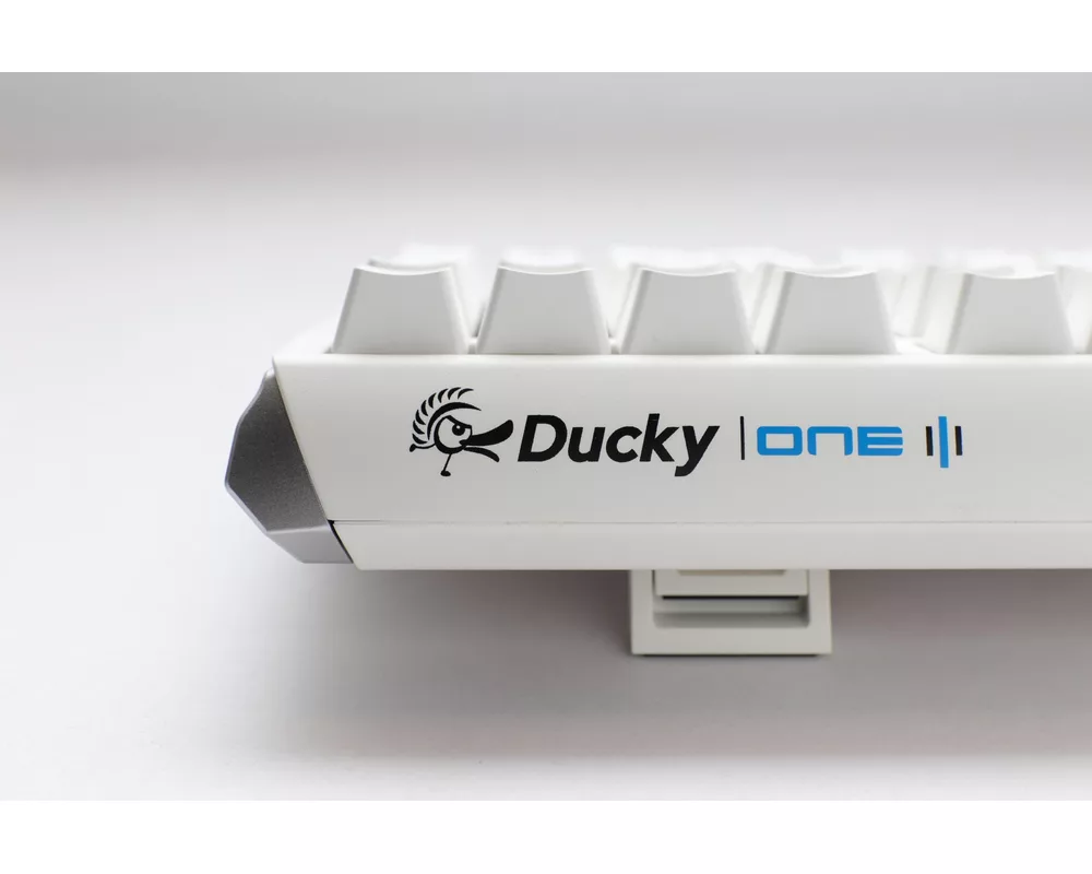 Клавиатура Геймърскa механична клавиатура Ducky One 3 Pure White Full Size Hotswap Cherry MX Silent Red, RGB, PBT Keycaps 3