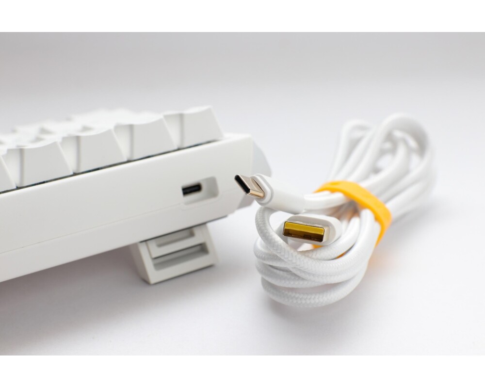 Клавиатура Геймърска механична клавиатура Ducky One 3 Pure White Mini 60% Hotswap Cherry MX Red, RGB, PBT Keycaps 7