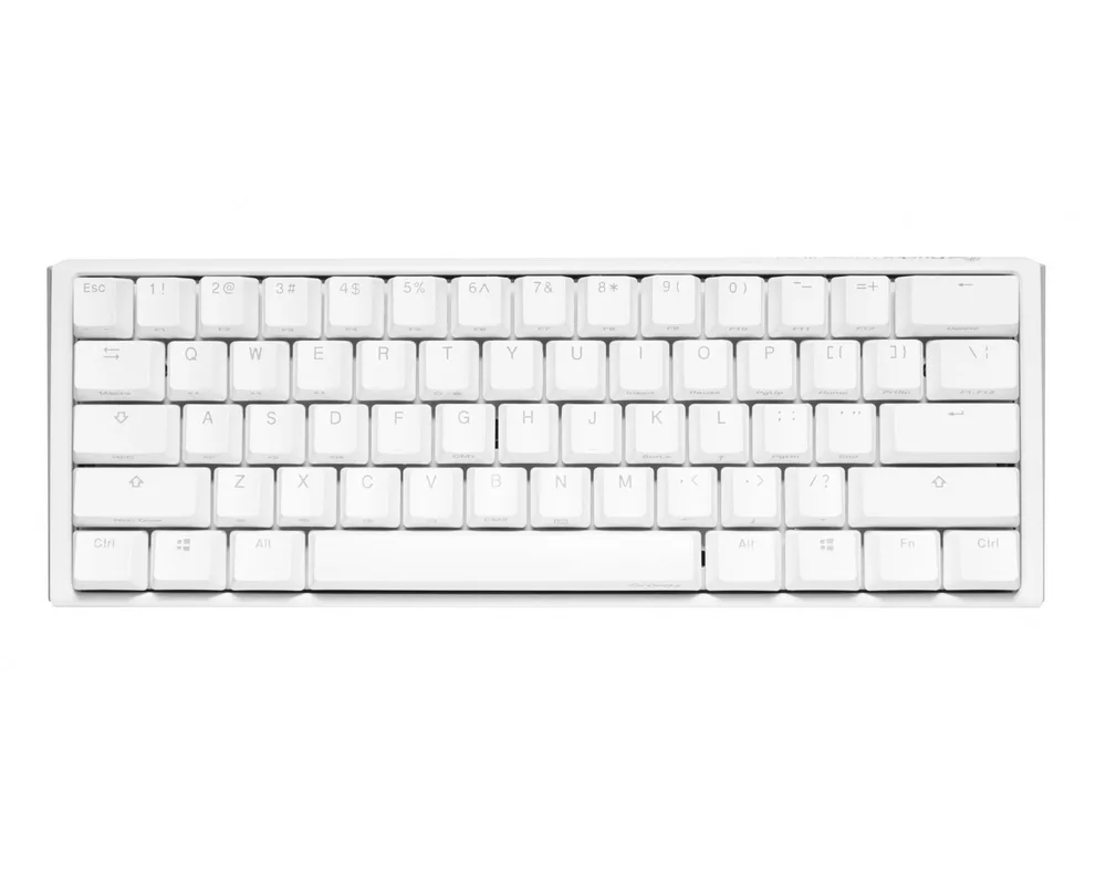 Клавиатура Геймърскa механична клавиатура Ducky One 3 Pure White Mini 60%, Hotswap Cherry MX Clear, RGB, PBT Keycaps 2