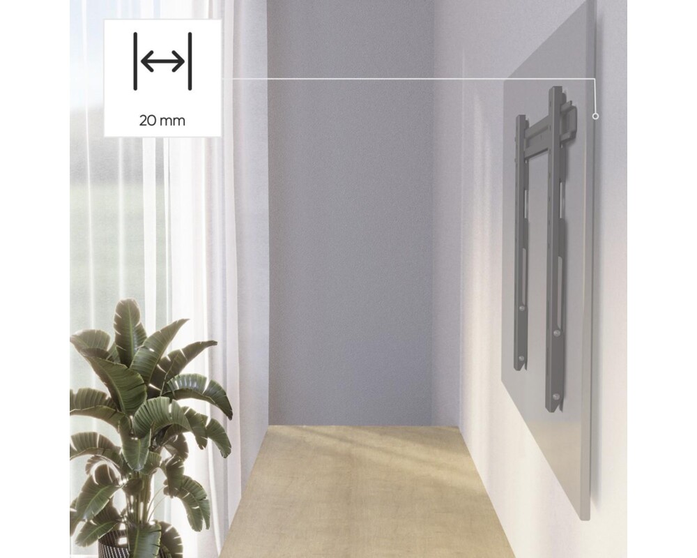 Стойка за OLED TV Hama TILT "Ultraslim", 229 см (90"), 600 x 400, плоска, антрацит 10