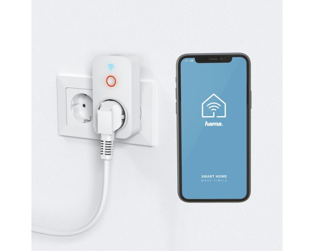 Умен контакт HAMA Смарт WiFi конктакт, 2 USB порта, 2300 W, 10 A, HAMA-176612 5