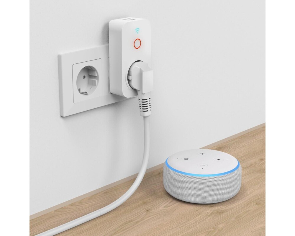 Умен контакт HAMA Смарт WiFi конктакт, 2 USB порта, 2300 W, 10 A, HAMA-176612 8