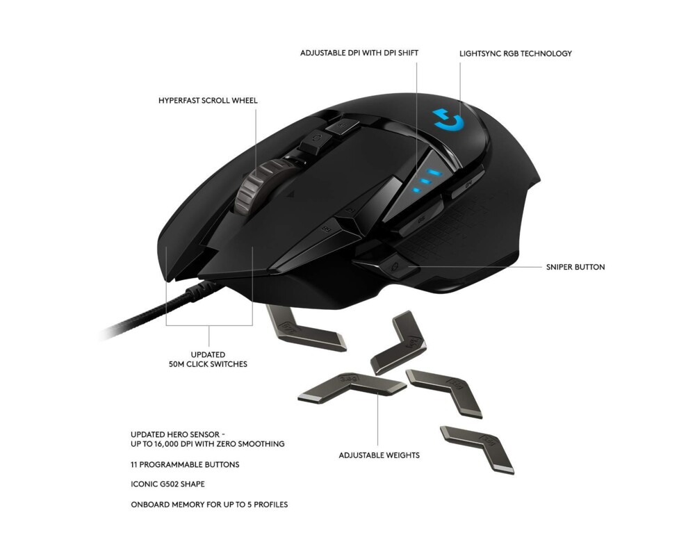 Мишка Logitech G502 HERO 12