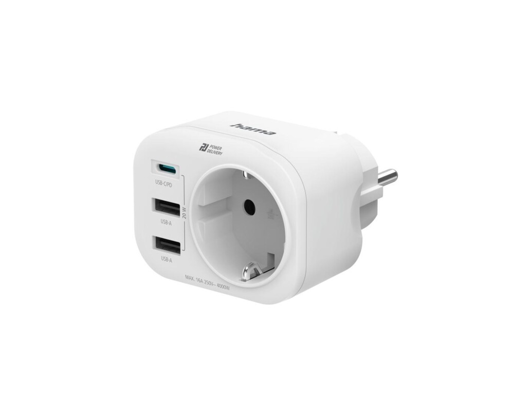 Разклонител 4-мултипортов контакт, 20 W, HAMA-223342 5