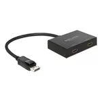 <span>Кабел</span> Сплитер DeLock, DisplayPort 1.2 мъжко - 2 x HDMI женско, Черен <span class='catalog-num-in-name'>DELOCK-87666</span> - 