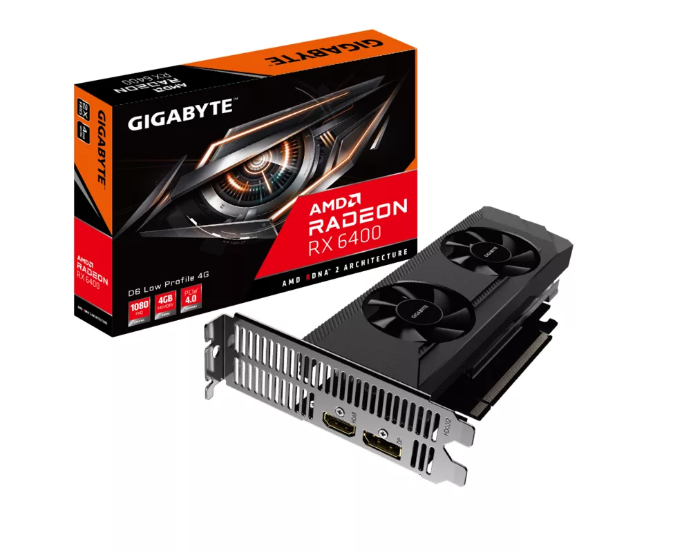 Видеокарта Gigabyte Radeon RX 6400 D6 LOW PROFILE 4GB GDDR6 6