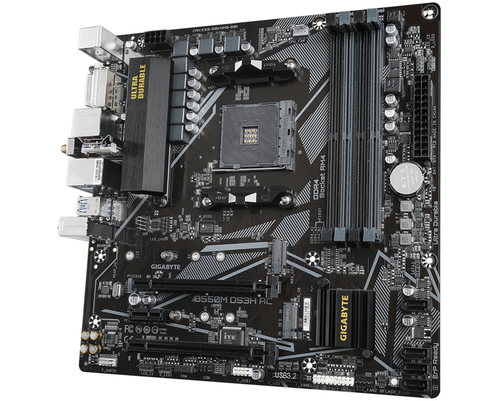 Дънна платка GIGABYTE B550M DS3H AC Socket AM4 4