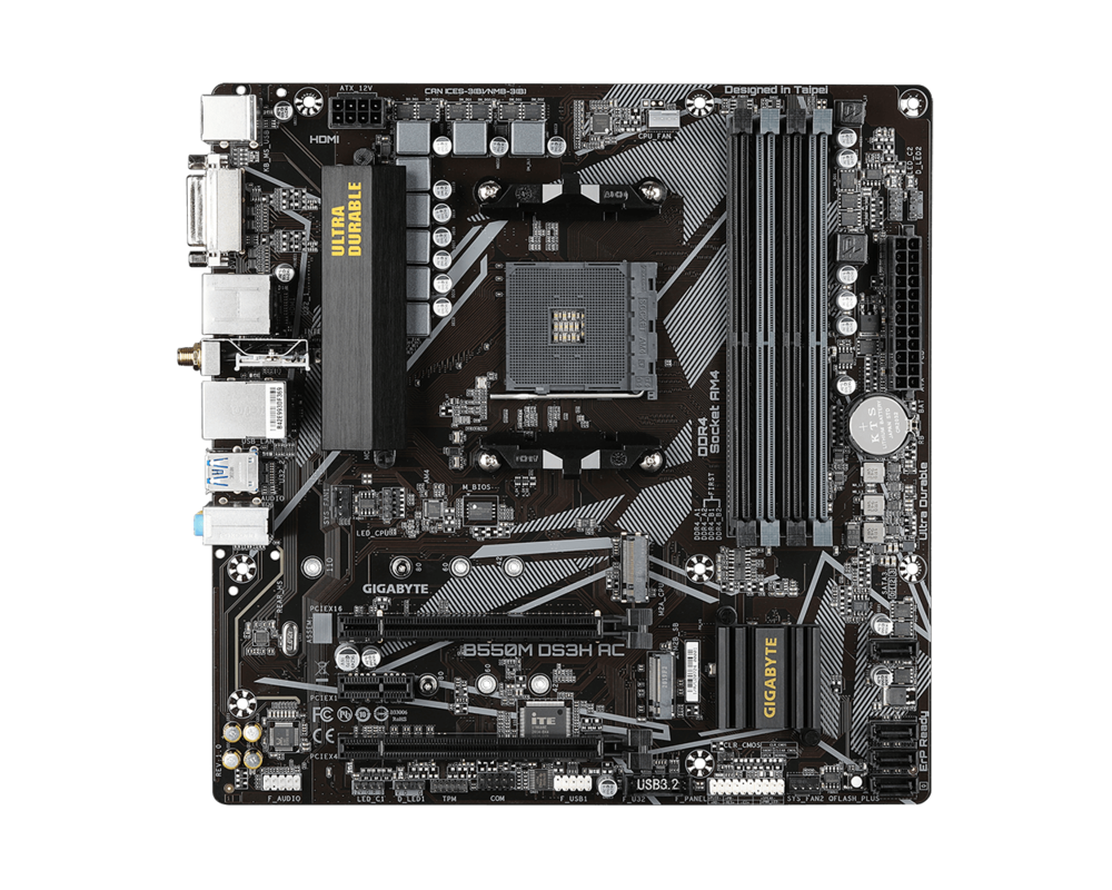 Дънна платка GIGABYTE B550M DS3H AC Socket AM4 2