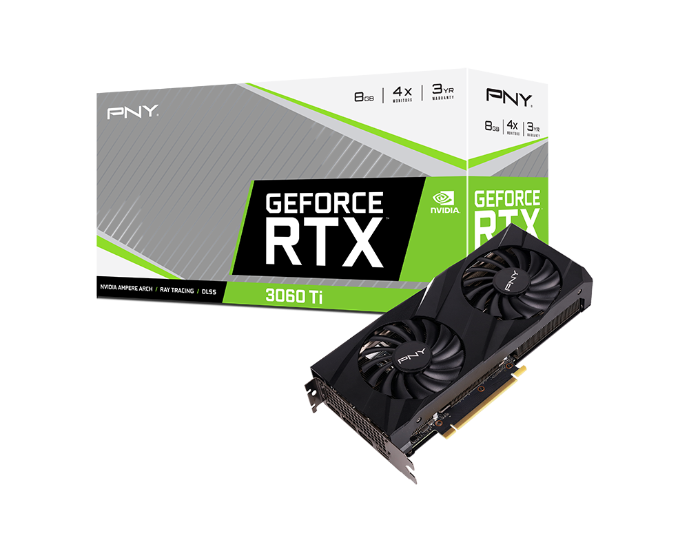 Видеокарта PNY GeForce RTX 3060 Ti 8GB VERTO Dual Fan (LHR) 8