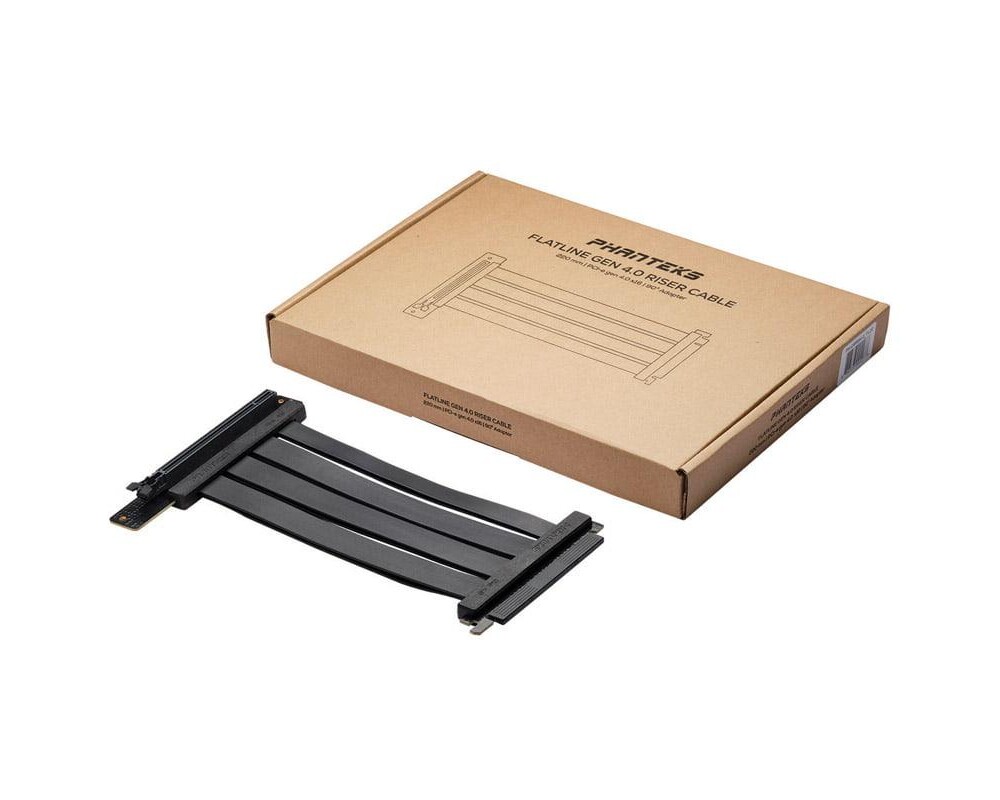 Кабел за вертикален монтаж за видео карта Phanteks Riser Cable 220mm, 90 градуса PCI-E x16 4.0 3