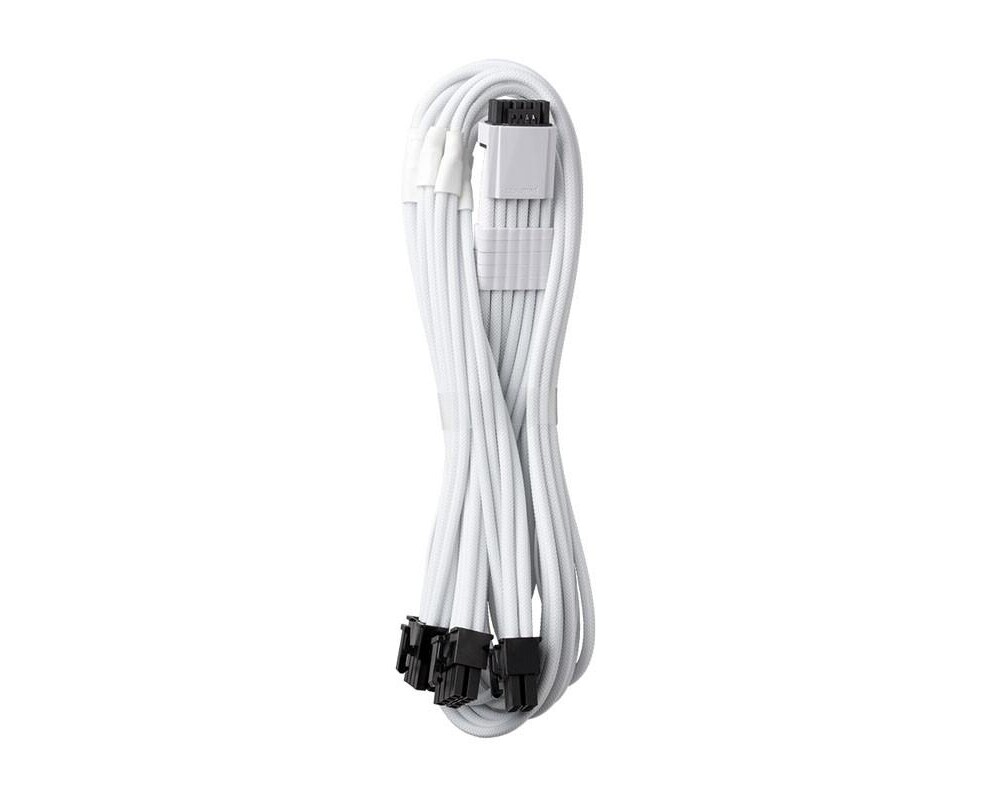 Кабел CableMod PRO ModMesh RT-Series 12VHPWR към 3x8Pin PCI-E кабел - 60cm за ASUS/Seasonic захранвания, White 2
