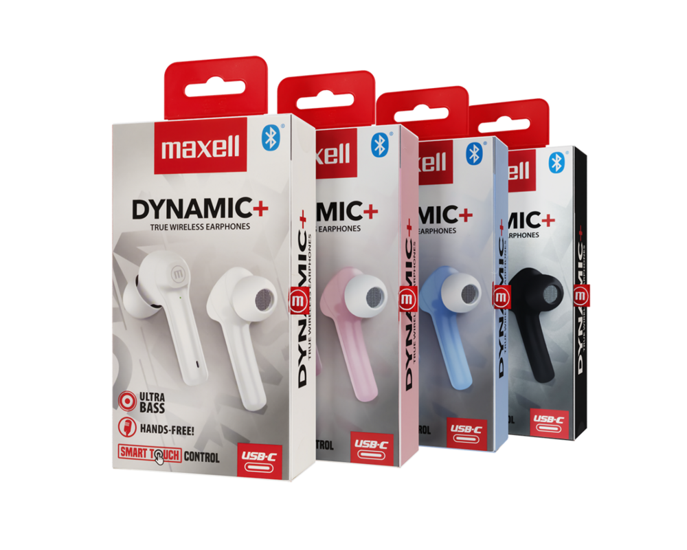 Слушалки Блутут слушалки MAXELL Dynamic, Докинг кутийка, True Wireless, Бяли 3