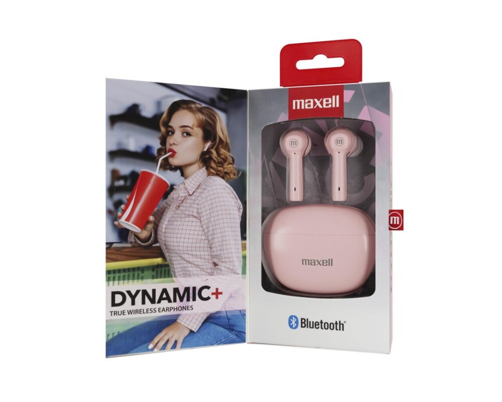 Слушалки Блутут слушалки MAXELL Dynamic, Докинг кутийка, True Wireless, Розов 2