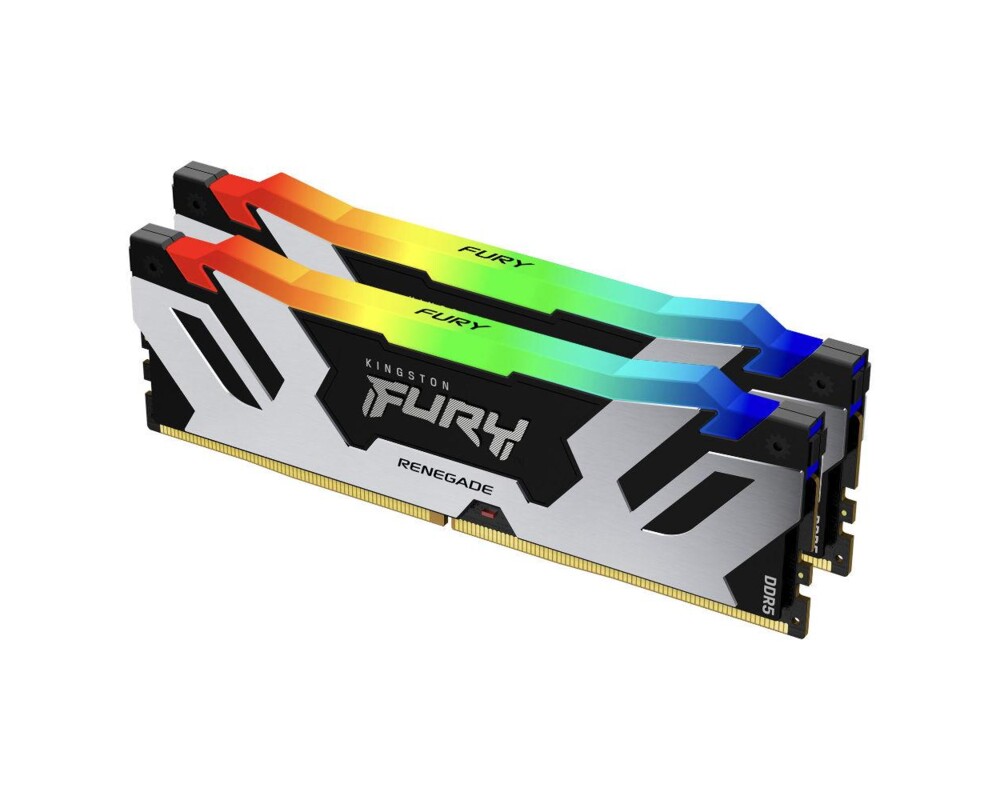 Памет Kingston Fury Renegade Silver RGB 64GB(2x32GB) DDR5 PC5-48000 6000MHz CL32 KF560C32RSK2-64 2