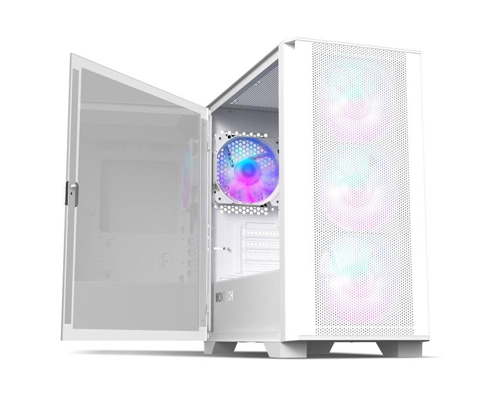 Кутия MONTECH AIR 100 ARGB, TG, Micro-ATX, Бяла 2