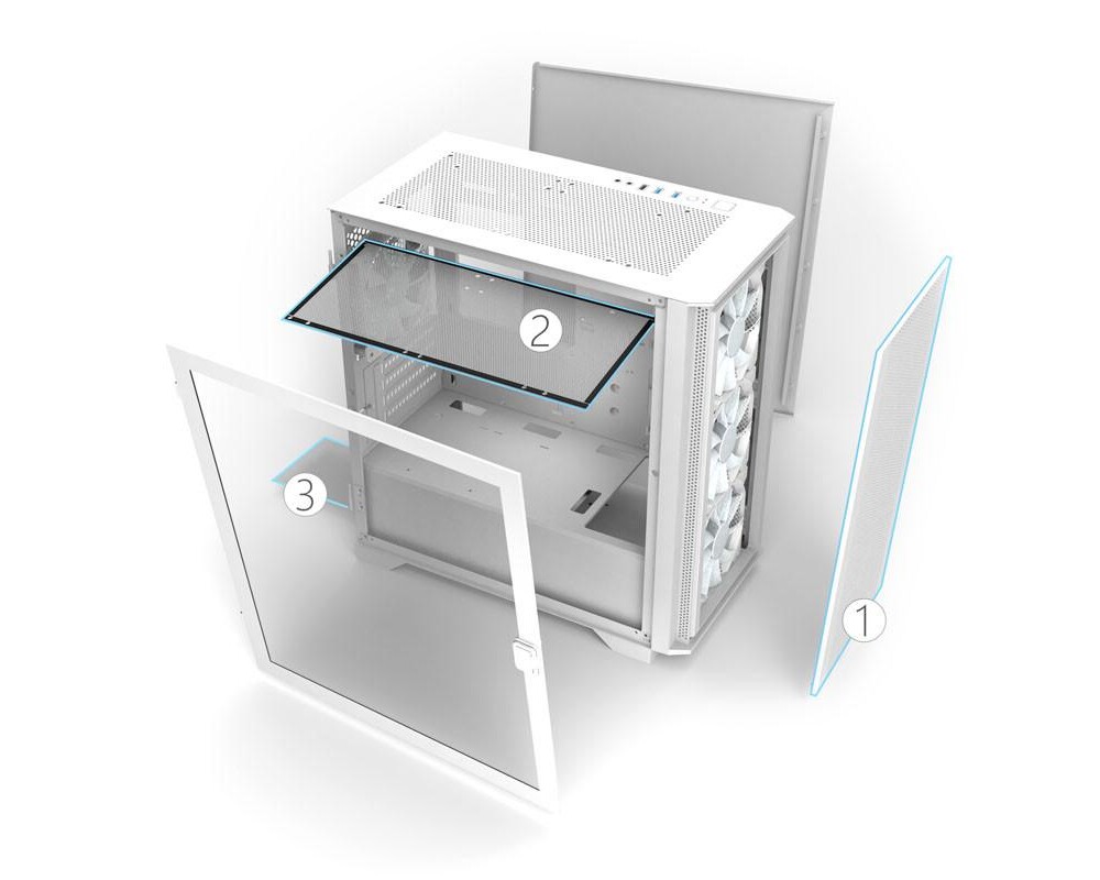 Кутия MONTECH AIR 100 ARGB, TG, Micro-ATX, Бяла 6