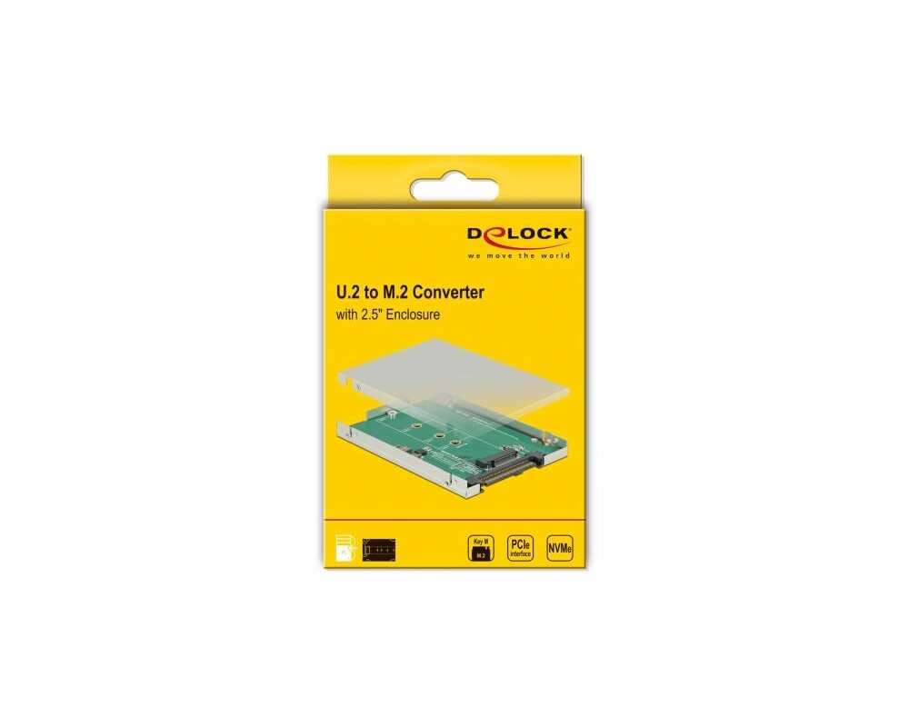 Адаптери RAID DeLock, U.2 SFF-8639 - M.2 NVMe Key M, 2.5" 6