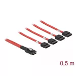 Кабел Интерфейсен кабел DeLock, Mini SAS SFF-8087 > 4 x SATA 7 pin, 0.5 m 2