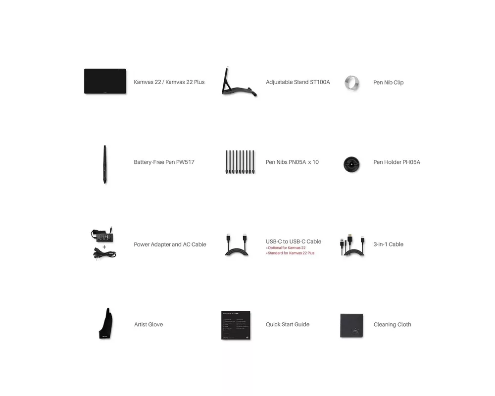 Графичен таблет HUION Kamvas 22, 21.5", 1920 x 1080, Черен 7