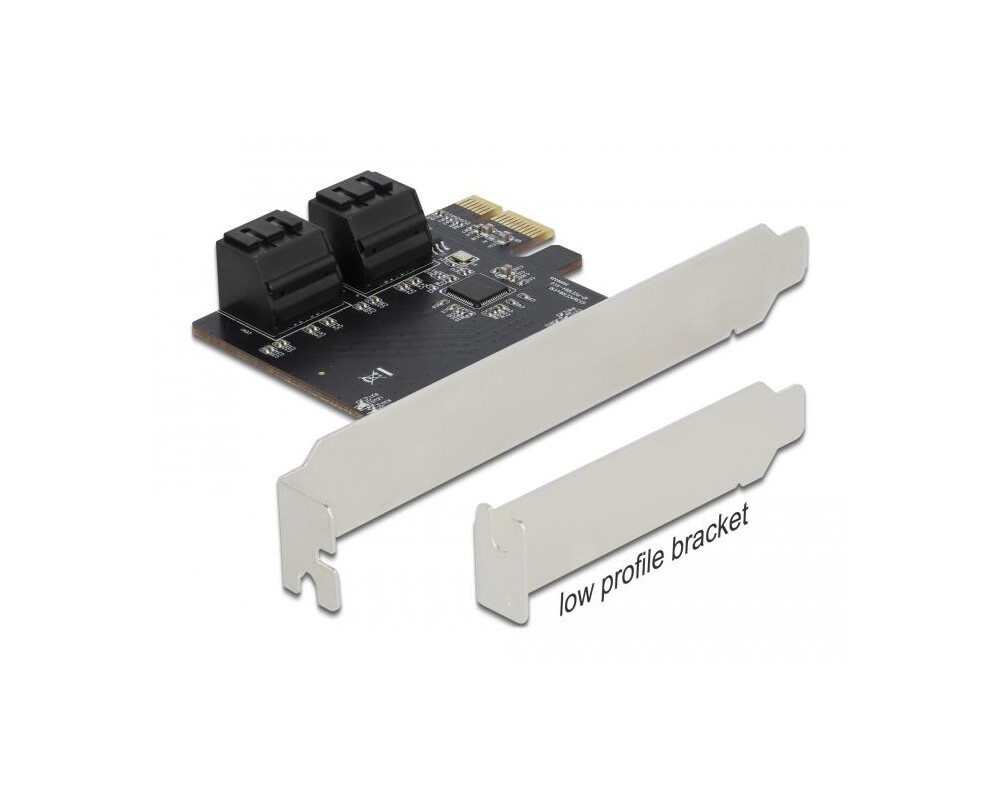 Контролер Карта Delock, PCI Express x1 към 4 port SATA, Low Profile 3
