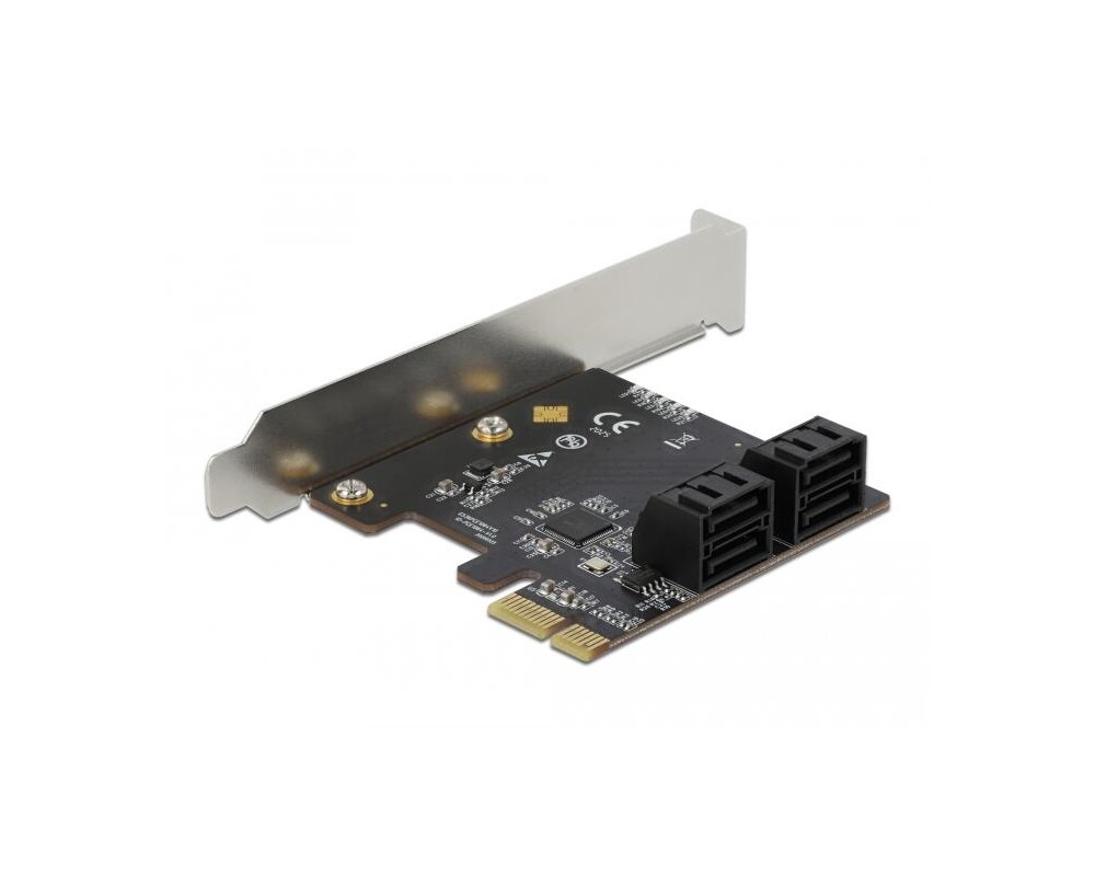 Контролер Карта Delock, PCI Express x1 към 4 port SATA, Low Profile 2