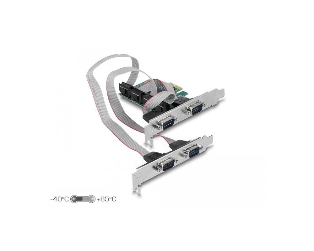 Контролер Карта за разширение на слотове Delock, PCI Express Card към 4 x Serial RS-232 2