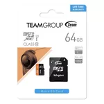 Флаш карта Team Group 64GB Micro SDHC/SDXC UHS-I Orange Card + SD Adapter 3
