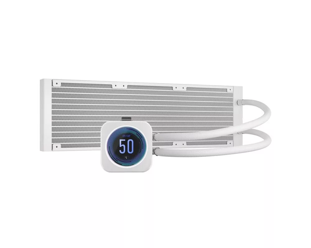 Охладител за процесор Corsair H150i ELITE LCD XT RGB WHITE (360mm), водно охлаждане, CW-9060077-WW AMD/Intel 2